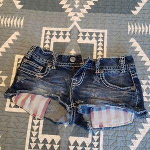 Rock & Roll Cowgirl Stars & Stripes Jean Shorts